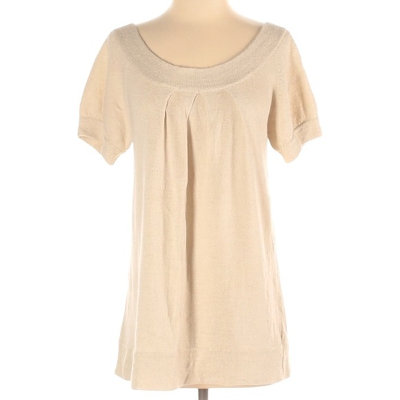 Michael Kors Cream Linen Short Sleeve Top - Picture 1 of 7
